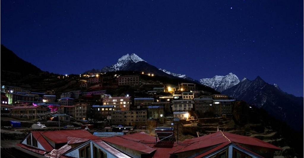 Namche Bazar At night time