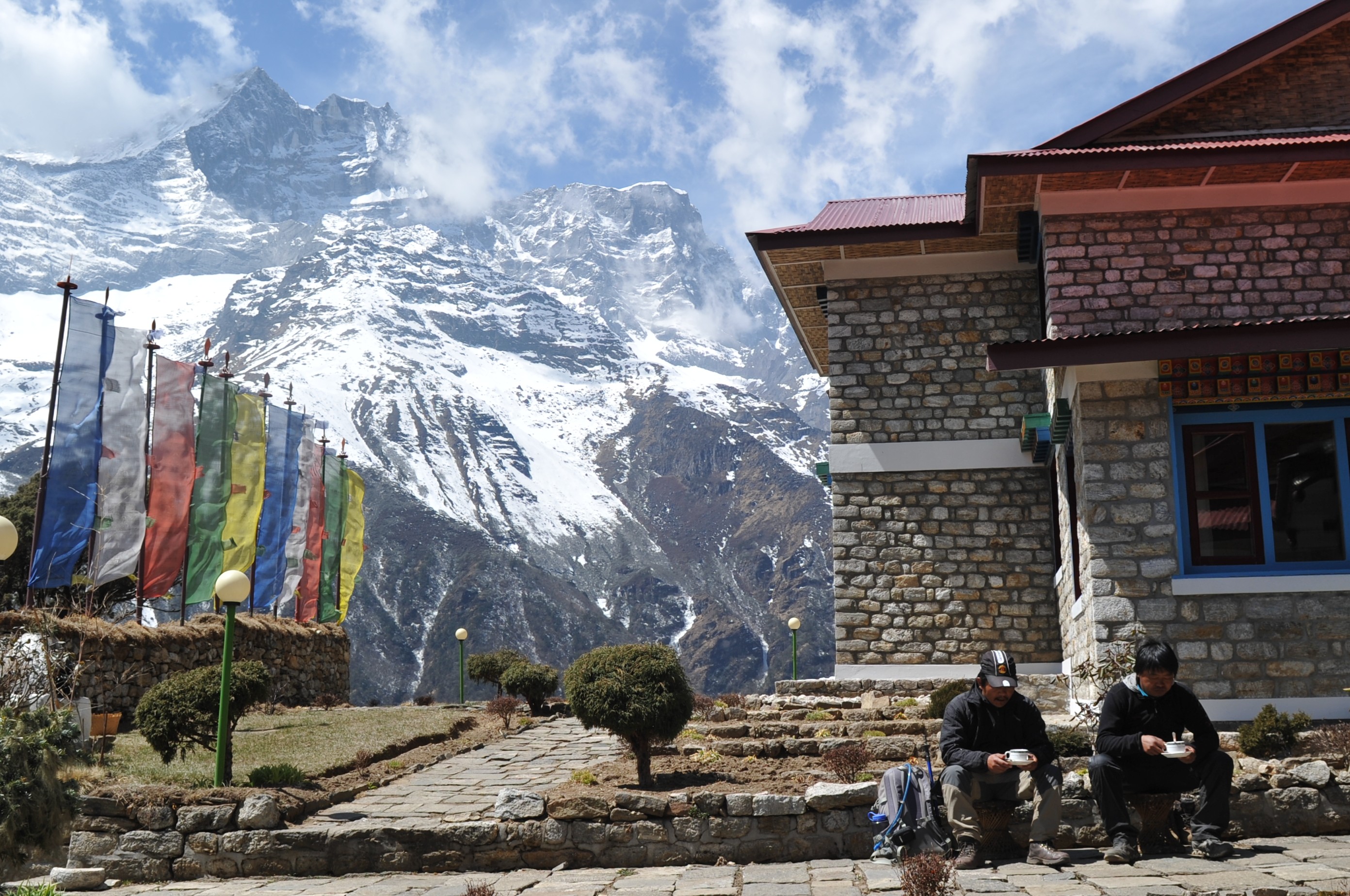 Everest Base Camp on Background