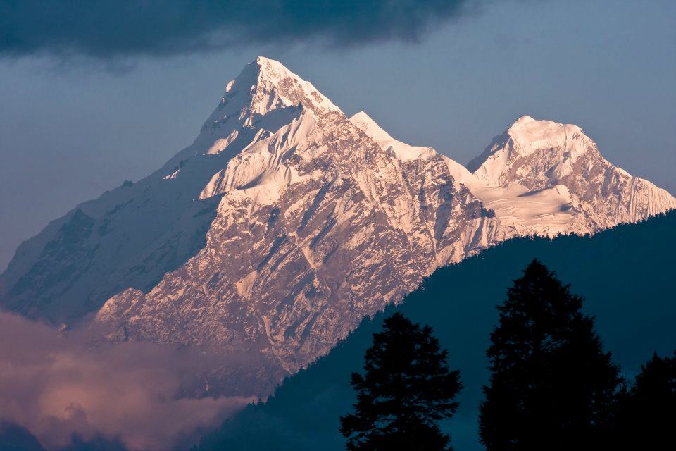 Manaslu Trek: Trees Silhouette