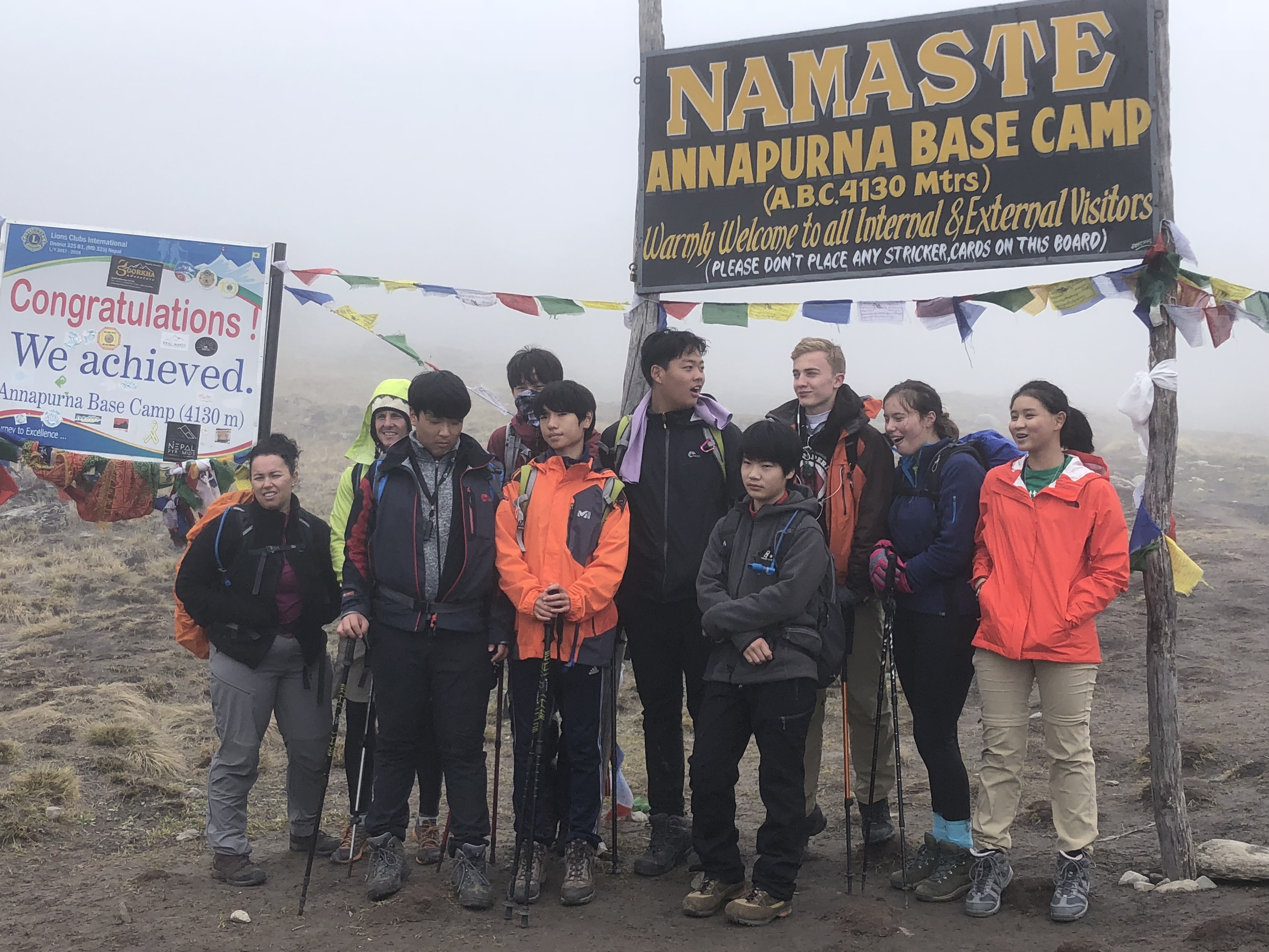 Students group at Annapurna Base Camp